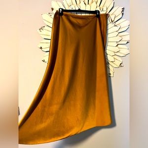 Gorgeous silk copper-gold skirt